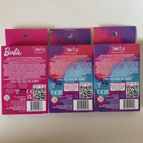 Barbie Press On Nails Glow in the Dark Rainbow 3 Variety Lot Child Size Ages 6+ - Picture 8 of 8